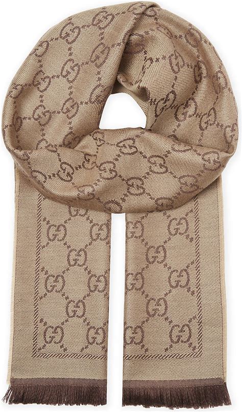 gucci scarf light brown|Gucci wool scarf women's.